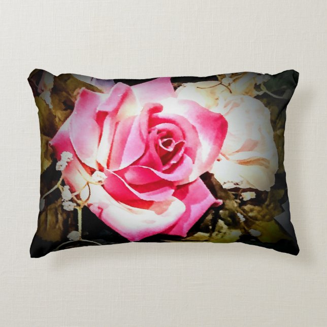 Coussins Décoratifs Rose dynamique personnalisé (Devant)