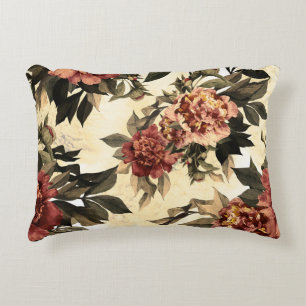 Coussins Décoratifs Roses Floral Aquarelle, Motif Peonies.