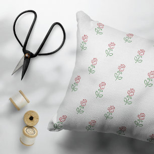 Coussins Décoratifs Roses Rouges, Motif De Roses, Fleurs