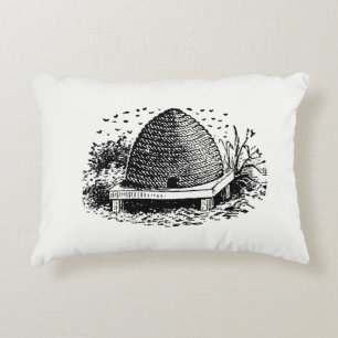 Coussins Décoratifs Ruche et Abeilles #1 Vintage Héraldique