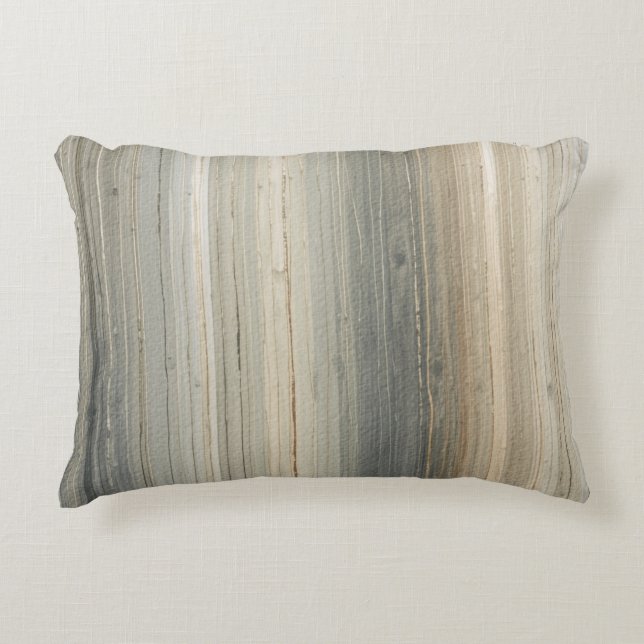 Coussins Décoratifs Rustic Neutral Gray Brown Abstract Stripe (Devant)
