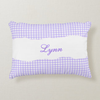 Coussins Décoratifs Rustic Purple Gingham Personalized Name