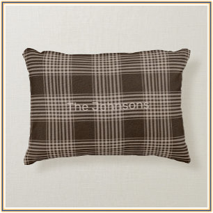 Coussins Décoratifs Rustique Plaid Brown et beige