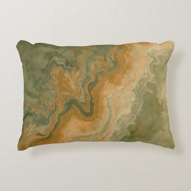 Coussins Décoratifs Sage Olive Green Mustard Yellow Print (Devant)
