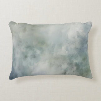 Coussins Décoratifs Sage Vert Bleu Poussiéreux Blanc Aquarelle Abstrai