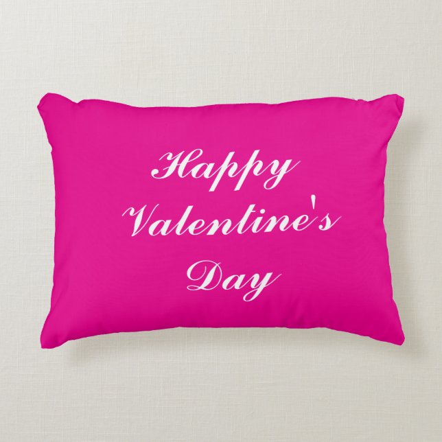 Coussins Décoratifs Saint Valentin Script romantique Hot Pink mignonne (Devant)