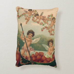 Coussins Décoratifs Saint Valentin vintage, Cherubs victoriens en bate