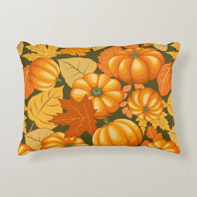Coussins Décoratifs Saison d'automne Halloween Citrouille Motif (Devant)