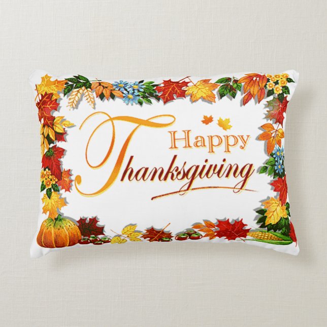 Coussins Décoratifs Salutations élégantes de bon thanksgiving (Devant)