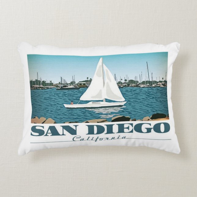 Coussins Décoratifs San Diego, Californie Atterrissage espagnol (Devant)