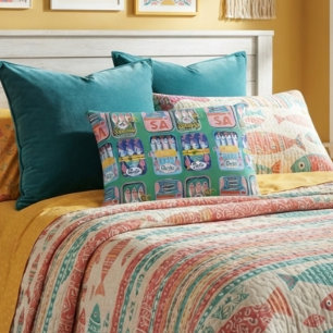 Coussins Décoratifs Sardine Côtière Fruits de Mer Funky