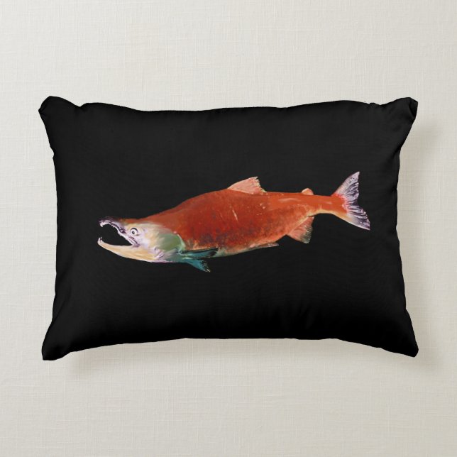 Coussins Décoratifs Saumon Sockeye en rouge (Devant)