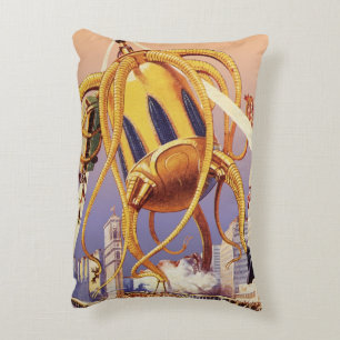 Coussins Décoratifs Science-fiction vintage Guerre d'invasion Alien Pi