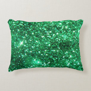 Coussins Décoratifs Scintillement vert étincelant