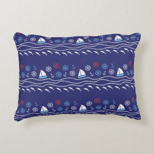 Coussins Décoratifs Sea seamless pattern. Vintage illustration. 