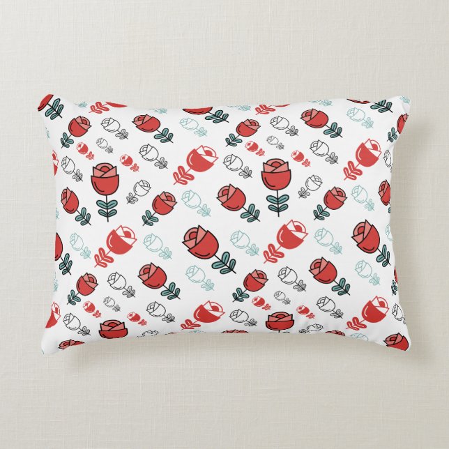 Coussins Décoratifs Seamless pattern of rose flowers (Devant)