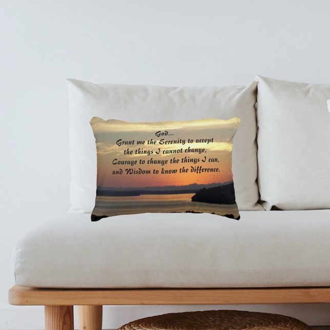 Coussins Décoratifs Serenity Prière Orange Seascape Sunset Photo (In Situ)