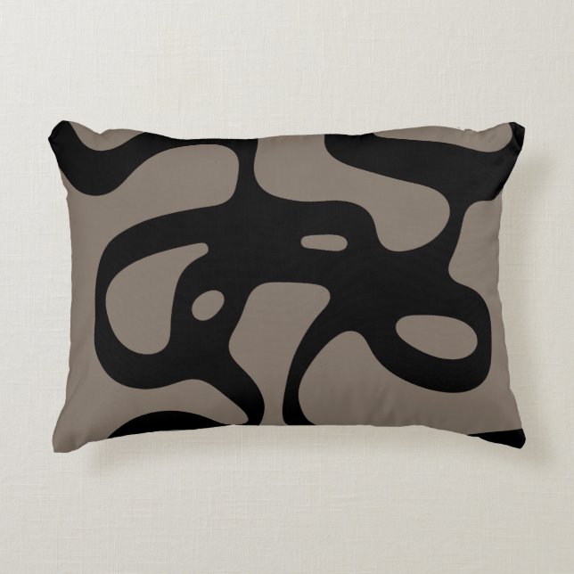 Coussins Décoratifs Signaux éloignés : Noir Abstrait et gris (Devant)