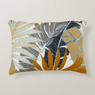 Coussins Décoratifs Silhouette Feuille Tropicale Dorée