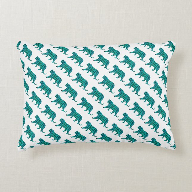 Coussins Décoratifs Silhouettes noires et Turquoises (Devant)
