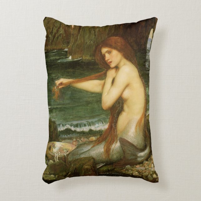 Coussins Décoratifs Sirène par John William Waterhouse (Devant(Vertical))
