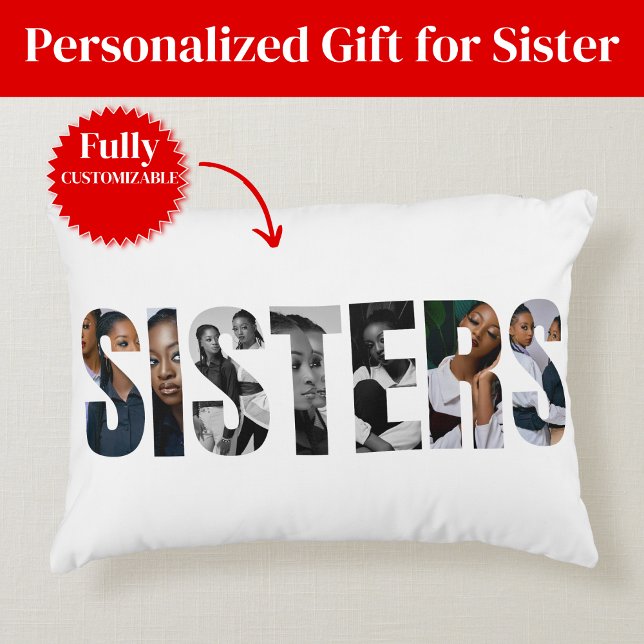 Coussins Décoratifs Sisters Photo Collage Accent Pillow (Sisters Photo Collage Accent Pillow)