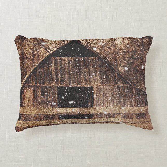 Coussins Décoratifs Snow Country rural Old Barn (Devant)
