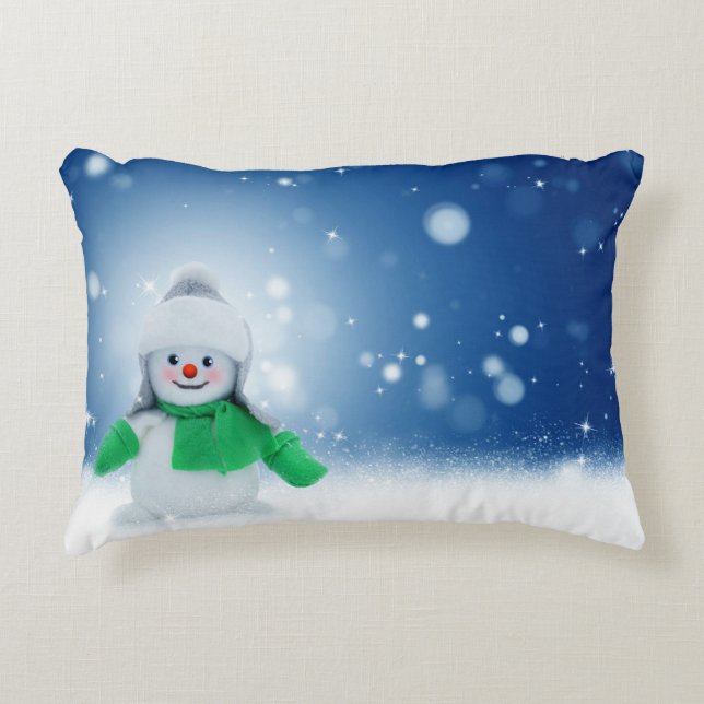 Coussins Décoratifs Souhaits de Snowman (Devant)