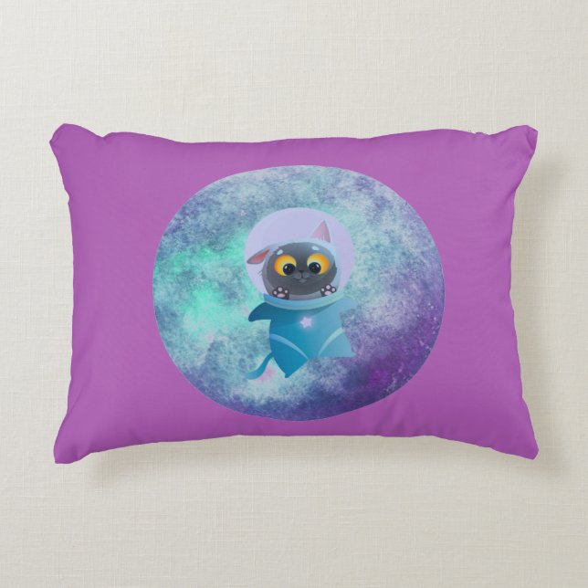 Coussins Décoratifs Space Cat Accent Pillow (Devant)