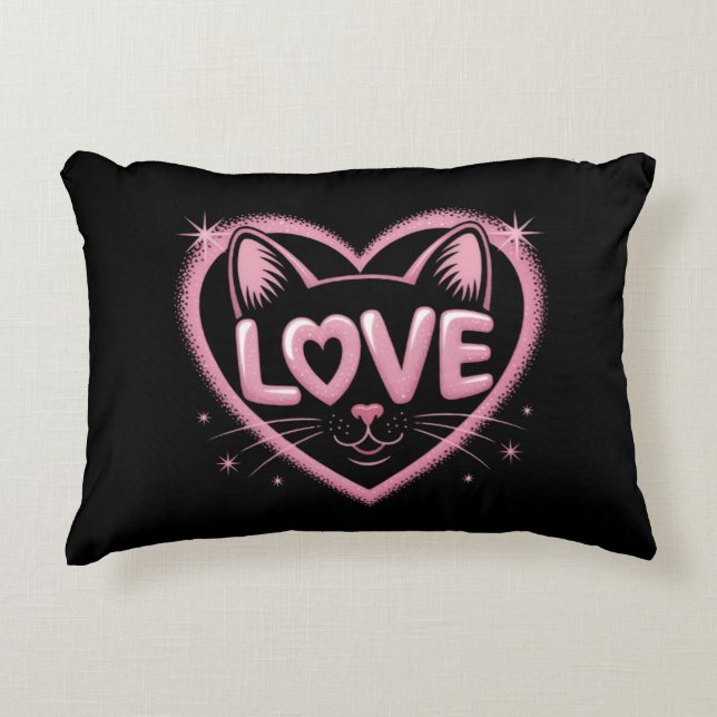 Coussins Décoratifs Sparkling Cat Love (Devant)