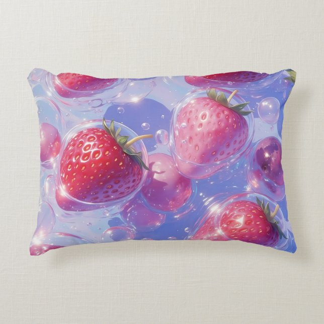 Coussins Décoratifs Splash de raisins de fraise (Devant)