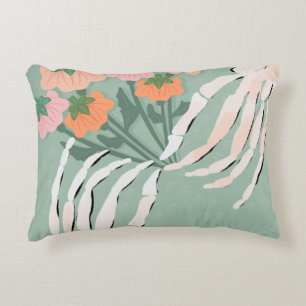 Coussins Décoratifs Squelette avec bouquet de citrouilles
