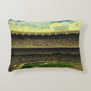 Coussins Décoratifs Stade de baseball sportif vintage avec foule