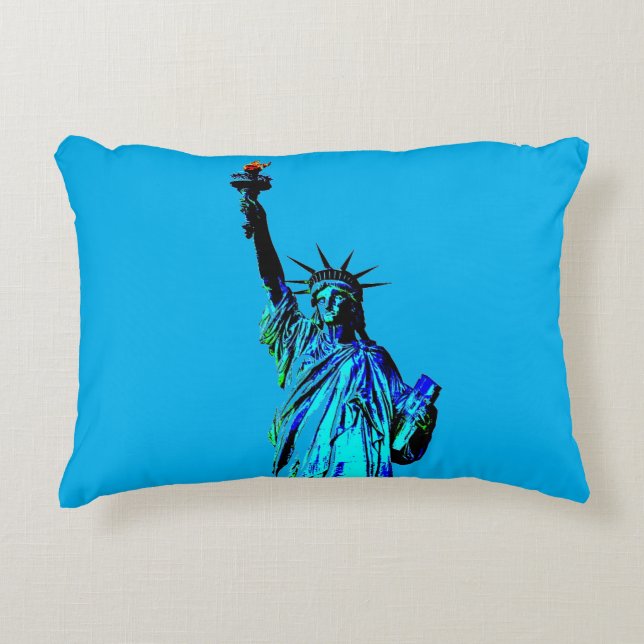 Coussins Décoratifs Statue bleue de Lady Liberty (Devant)