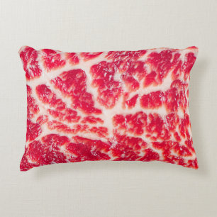 Coussins Décoratifs Steak de boeuf cru frais viande marbrée texture f