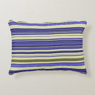 Coussins Décoratifs Stripes - bleu violet jaune vert