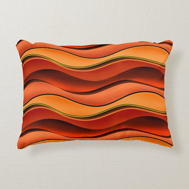 Coussins Décoratifs Stripes Wavy : Design Motif sans couture. (Devant)