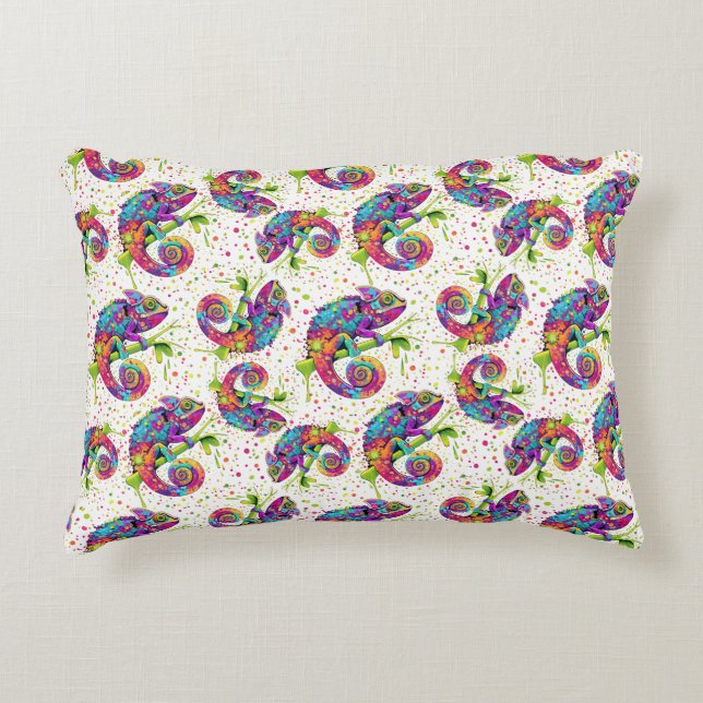Coussins Décoratifs Style d'aquarelle des teintures Chameleon (Devant)