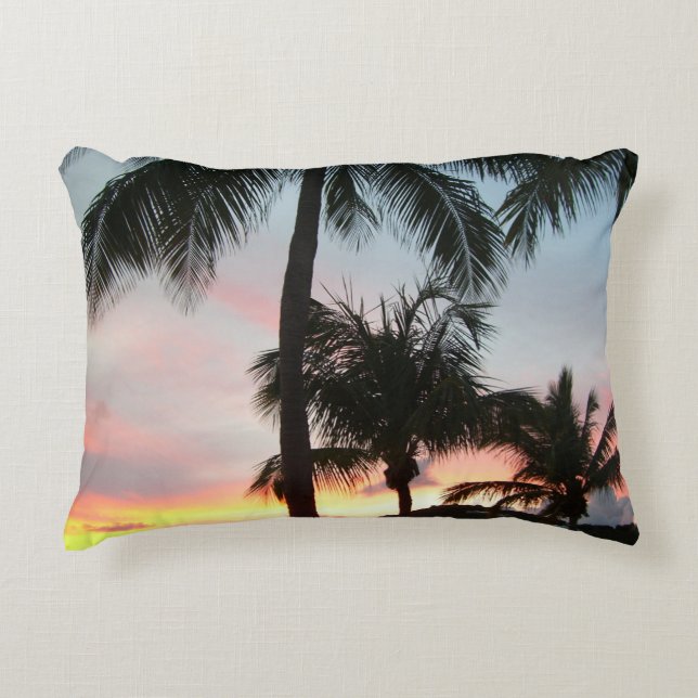 Coussins Décoratifs Sunset Palms Tropical Paysage Photographie (Devant)