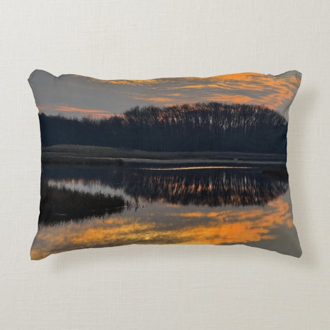 Coussins Décoratifs Sunset Waterscape Reflection Photo Pillow (Devant)