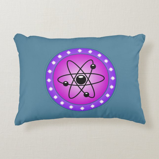 Coussins Décoratifs Symbole atomique sur un arrière - plan rose (Devant)