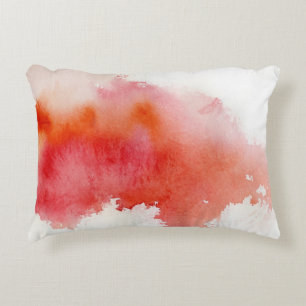 Coussins Décoratifs Tache rouge, peint à la main abstrait d'aquarelle