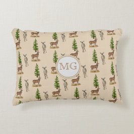 Coussins Décoratifs Tapisserie de cerf monochrome beige