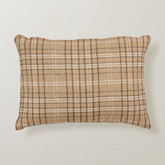 Coussins Décoratifs Tartan Beige : Tissu Plaid Classique.