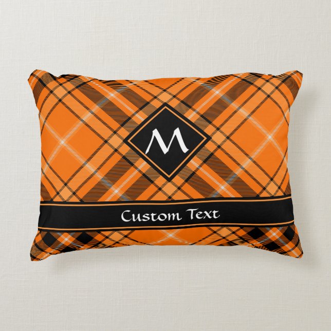 Coussins Décoratifs Tartan orange d'Halloween (Devant)