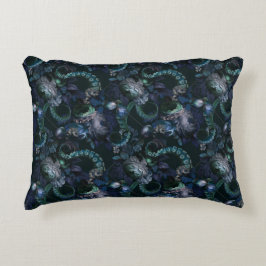 Coussins Décoratifs Tentacle Turquoise De Cthulhu Gothique Avec Fleurs
