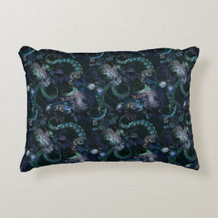 Coussins Décoratifs Tentacle Turquoise De Cthulhu Gothique Avec Fleurs