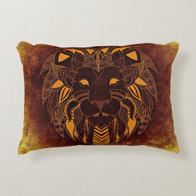Coussins Décoratifs Tête de lion rustique (Devant)