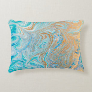 Coussins Décoratifs texture Abstraite en marbre bleu
