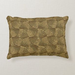 Coussins Décoratifs Texture Cercle d'or : Abstrait sans joint.